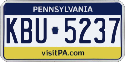 PA license plate KBU5237