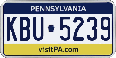PA license plate KBU5239