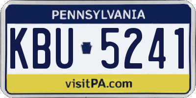 PA license plate KBU5241