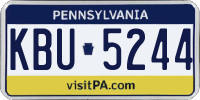 PA license plate KBU5244