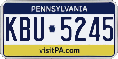 PA license plate KBU5245
