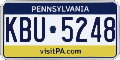 PA license plate KBU5248