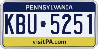 PA license plate KBU5251