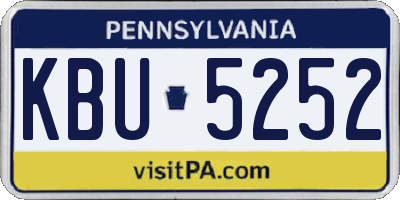 PA license plate KBU5252