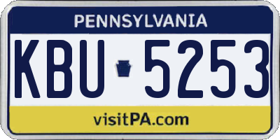 PA license plate KBU5253