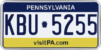 PA license plate KBU5255