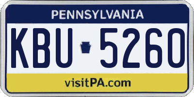 PA license plate KBU5260