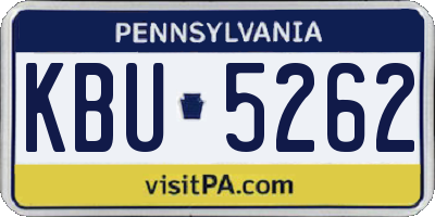 PA license plate KBU5262
