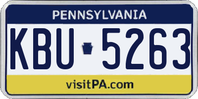 PA license plate KBU5263