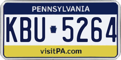 PA license plate KBU5264