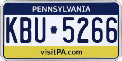 PA license plate KBU5266