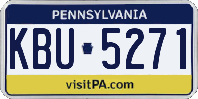 PA license plate KBU5271
