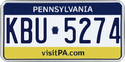 PA license plate KBU5274