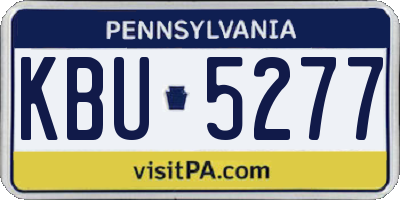 PA license plate KBU5277