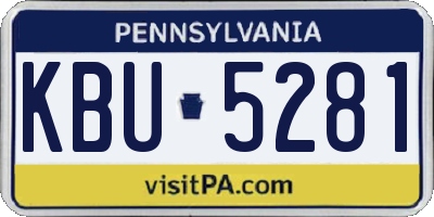 PA license plate KBU5281