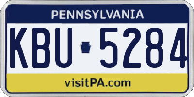 PA license plate KBU5284
