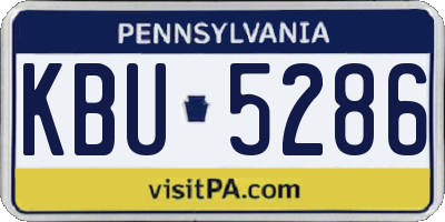 PA license plate KBU5286