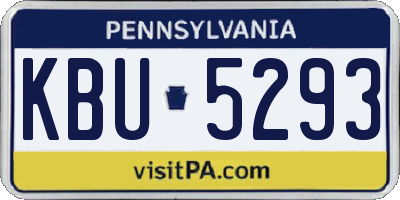 PA license plate KBU5293