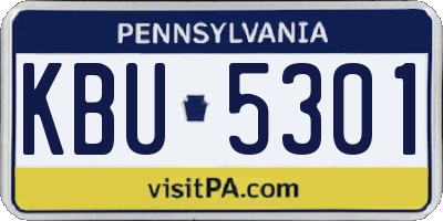 PA license plate KBU5301