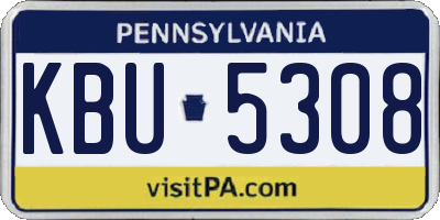 PA license plate KBU5308