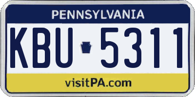 PA license plate KBU5311