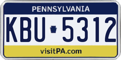 PA license plate KBU5312