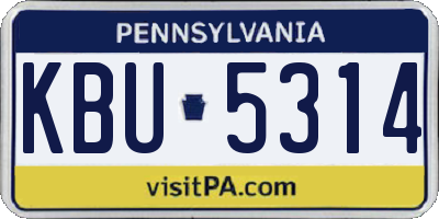 PA license plate KBU5314