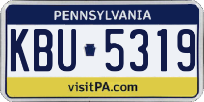 PA license plate KBU5319