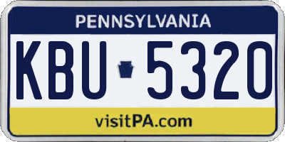 PA license plate KBU5320