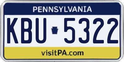 PA license plate KBU5322