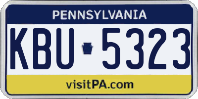 PA license plate KBU5323