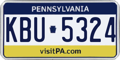 PA license plate KBU5324