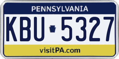 PA license plate KBU5327