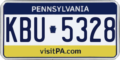 PA license plate KBU5328