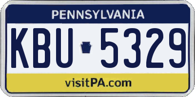 PA license plate KBU5329