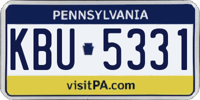 PA license plate KBU5331