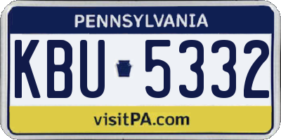 PA license plate KBU5332