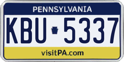 PA license plate KBU5337