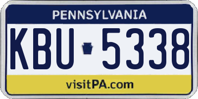 PA license plate KBU5338