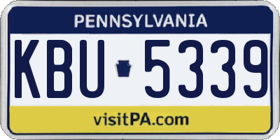 PA license plate KBU5339