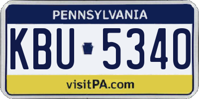 PA license plate KBU5340
