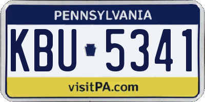 PA license plate KBU5341