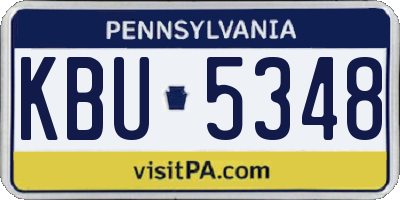 PA license plate KBU5348