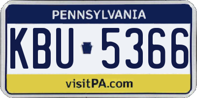 PA license plate KBU5366