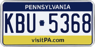 PA license plate KBU5368