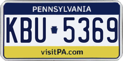 PA license plate KBU5369