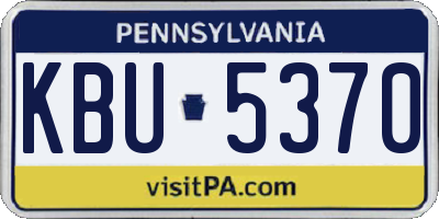 PA license plate KBU5370