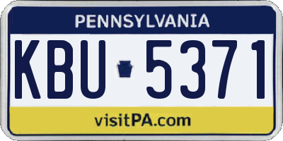PA license plate KBU5371
