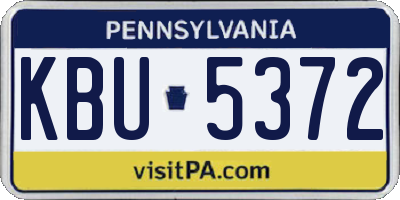 PA license plate KBU5372