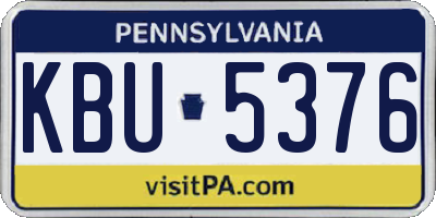 PA license plate KBU5376